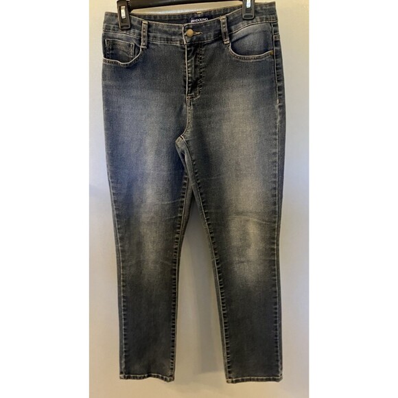 Bandolino Amy Womens Mid Rise Blue Jeans Straight Leg Size 6 - Picture 1 of 8
